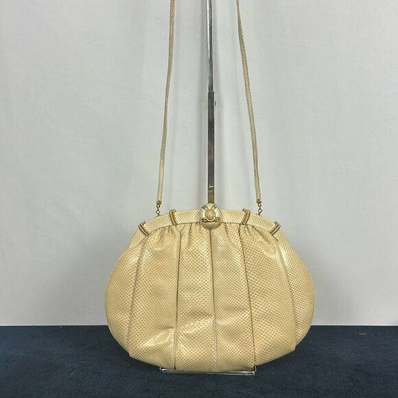 Judith Leiber Cream Snake with Comb Bag - Picture 1 of 10